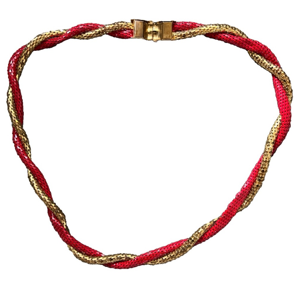 Braided Red & Gold Vintage Belt